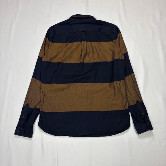 Fred Perry Bold Stripe Oxford Woven Button Down Shirt Men's Medium Quiet Luxury - Picture 3 of 12